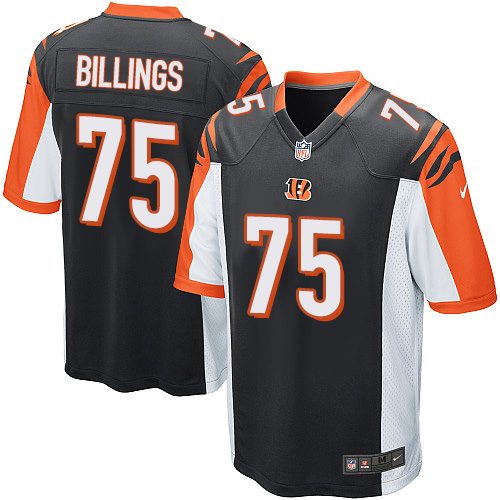 Men's Game Andrew Billings Nike Jersey Black Home - #75 NFL Cincinnati Bengals